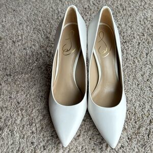Sam Edelman white leather pumps
